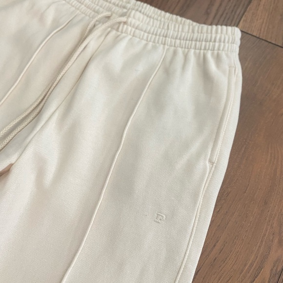 PINK Victoria’s Secret NWT Ivy Fleece Wide Leg Pants High Rise in Cream Sz Large - Picture 6 of 14